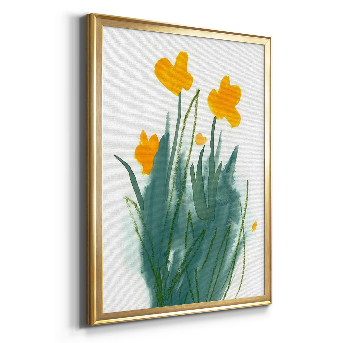 Daffodil Bunch I - Modern Framed Canvas Print