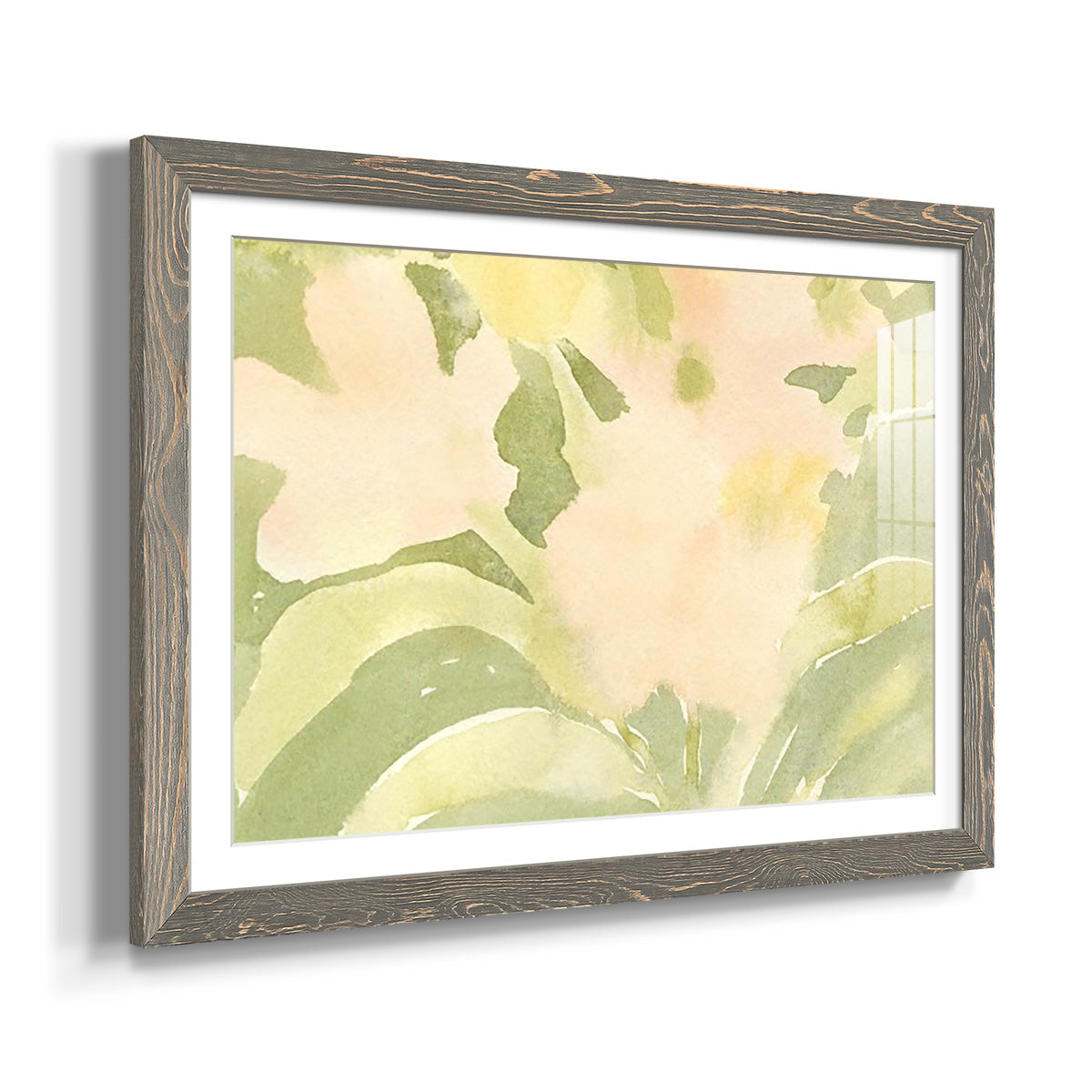 Verdant Floral Abstract II - Barnwood Framed Art Print