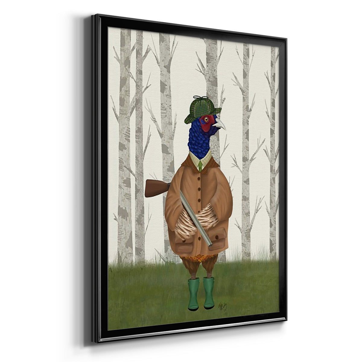 Pheasant Shooting Party 3 - Modern Framed Canvas Print