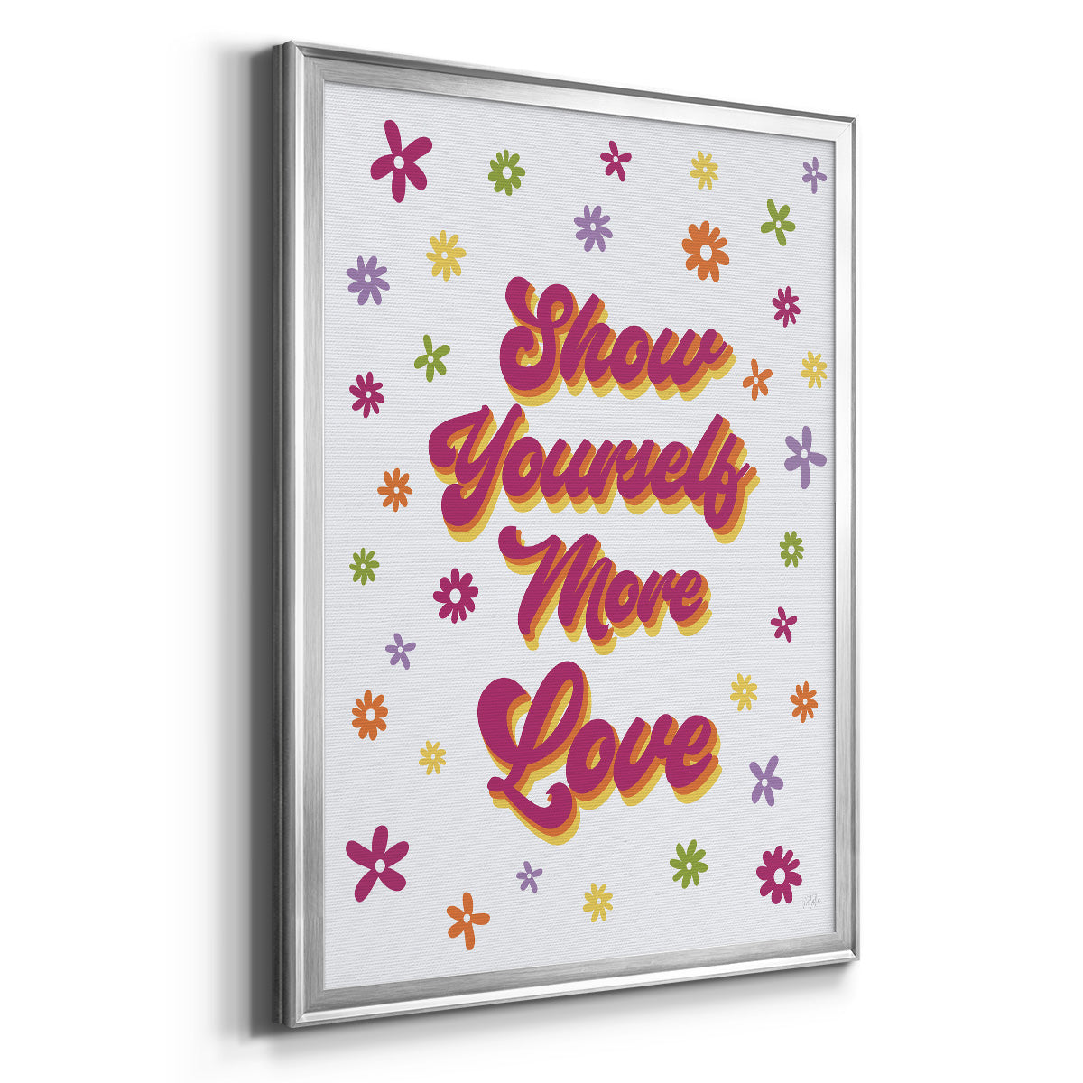 Show Yourself More Love - Modern Framed Canvas Print