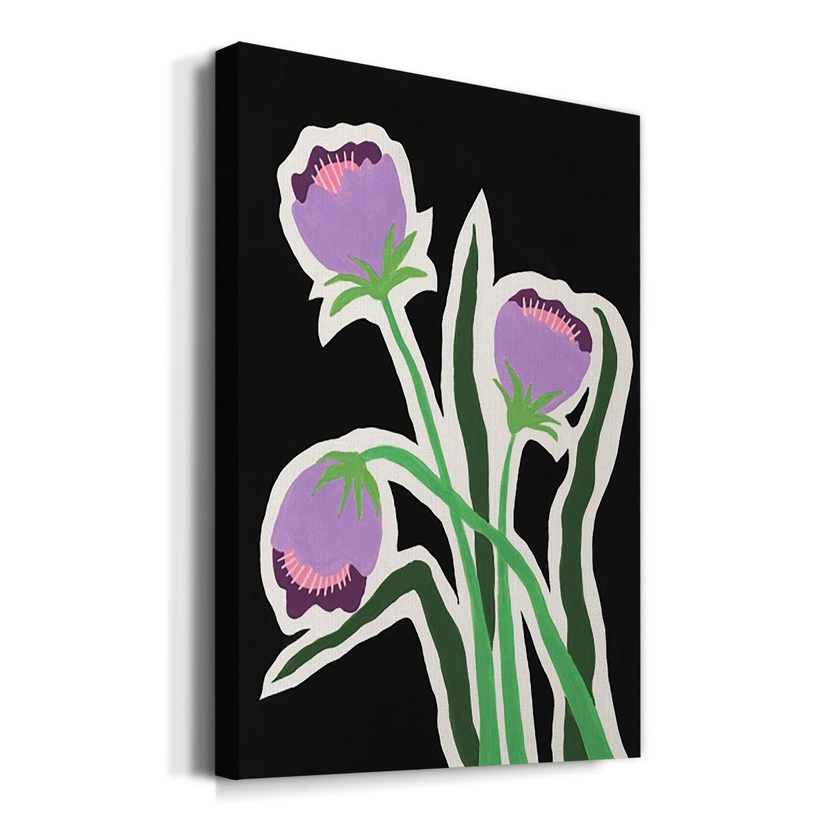 Pop Flowers II Premium Gallery Wrapped Canvas - Ready to Hang