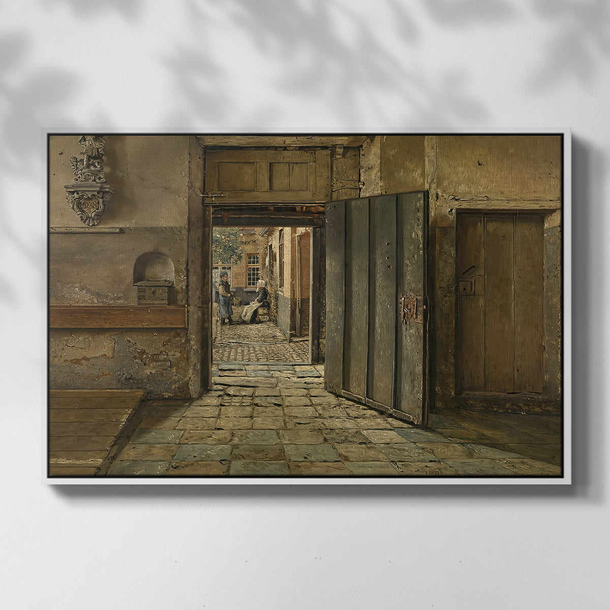 The Conversation, 1884 - Floater Framed Canvas Print