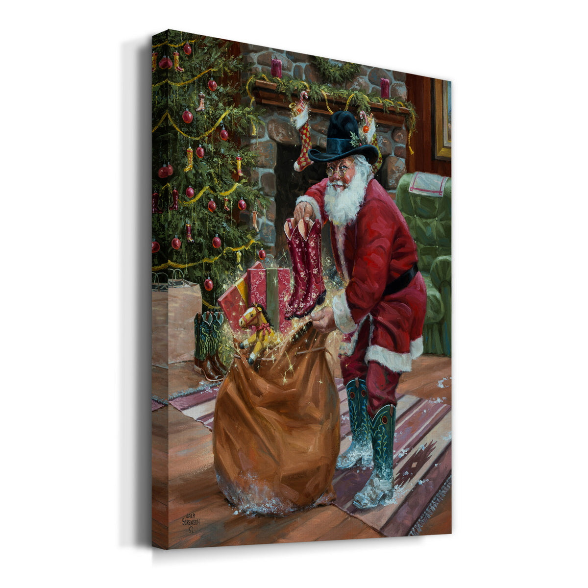 New Boots for Christmas Premium Gallery Wrapped Canvas - Ready to Hang