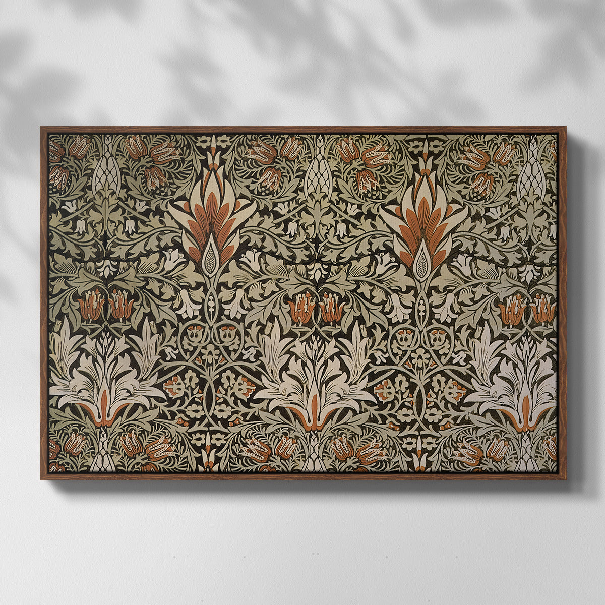 Snakeshead - Charcoal/Spice, c. 1876 - Floater Framed Canvas Print
