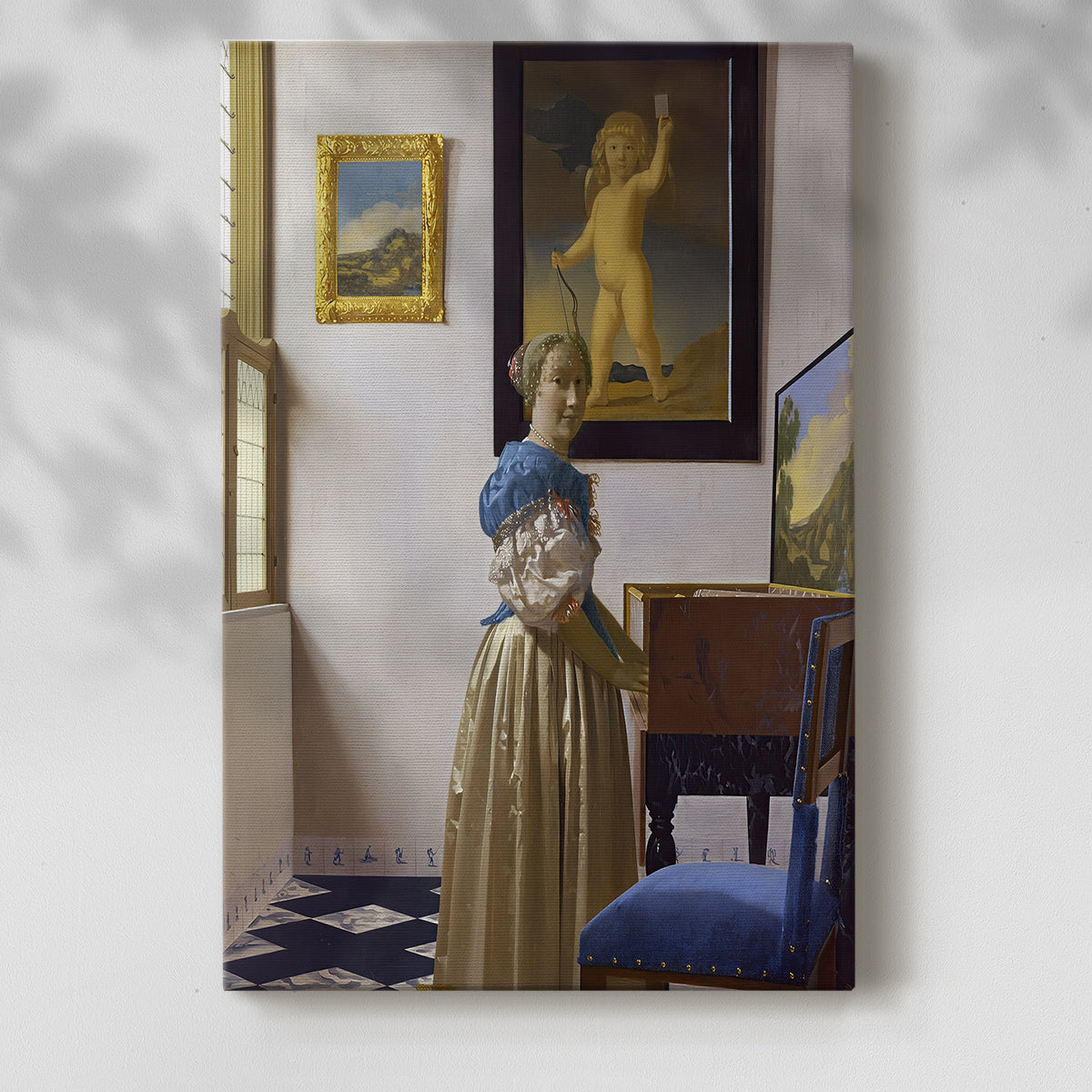 Canvas art print of a composed musical scene with balanced tones and structure with a soft shadow on a white background.