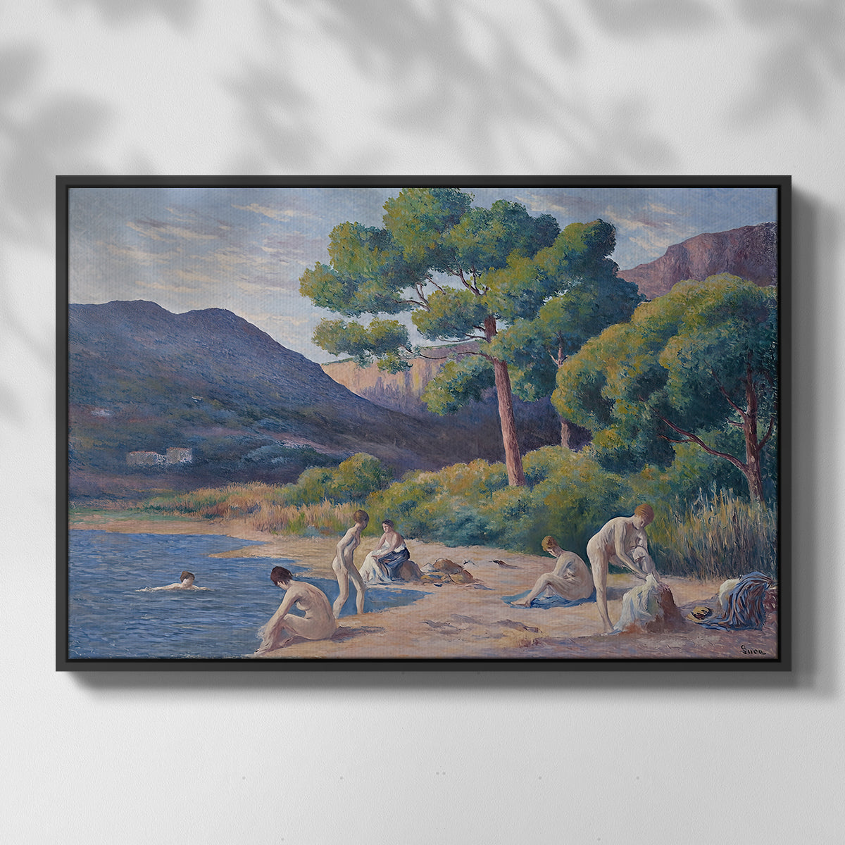 Bathers in Saint-Tropez, c. 1909 - Floater Framed Canvas Print