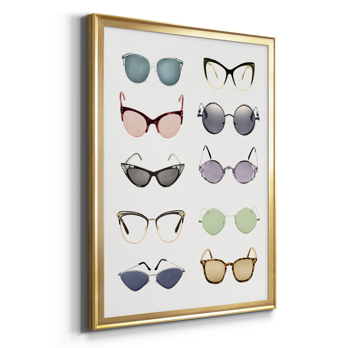 Vintage Glasses I - Modern Framed Canvas Print