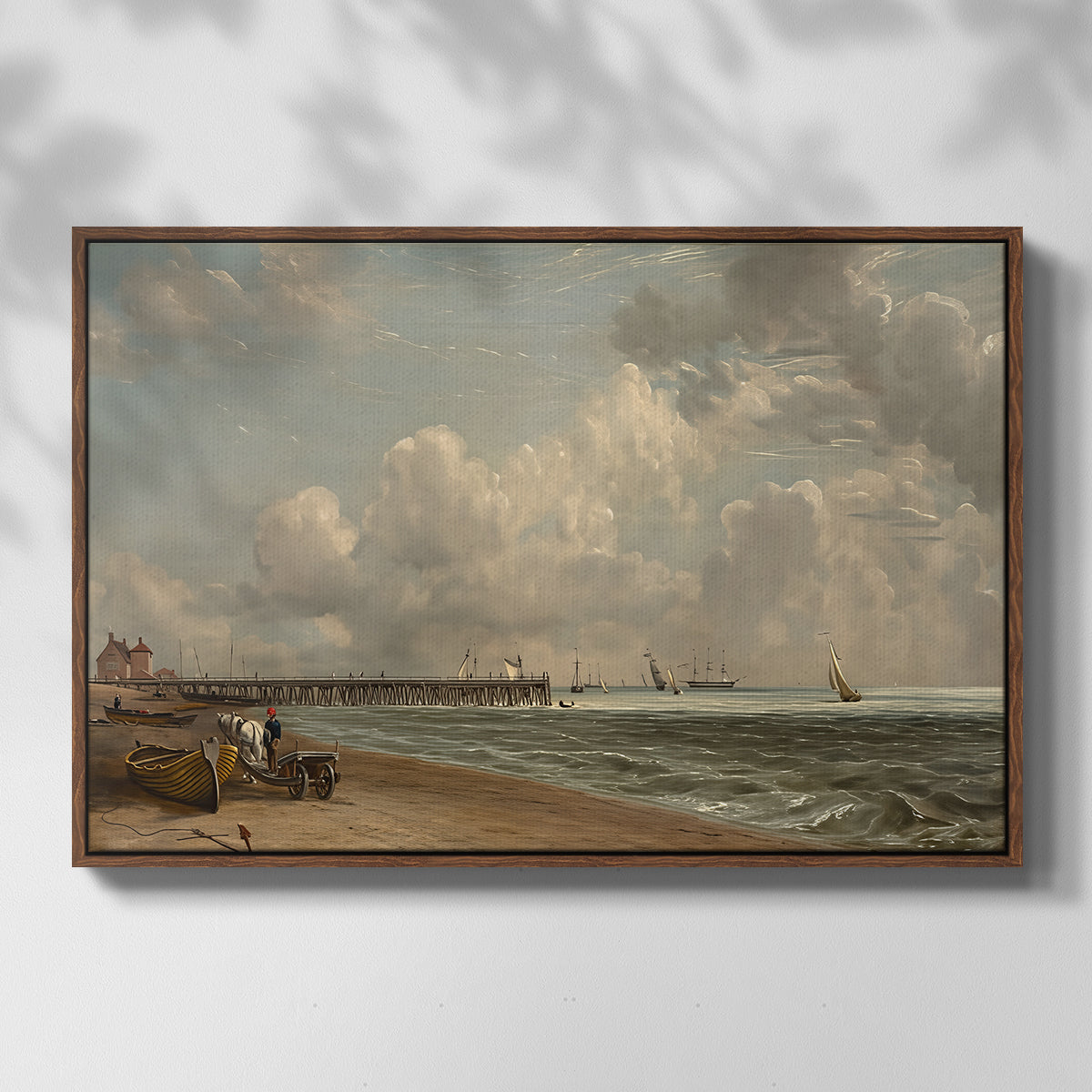 Yarmouth Jetty, 1822 - Floater Framed Canvas Print