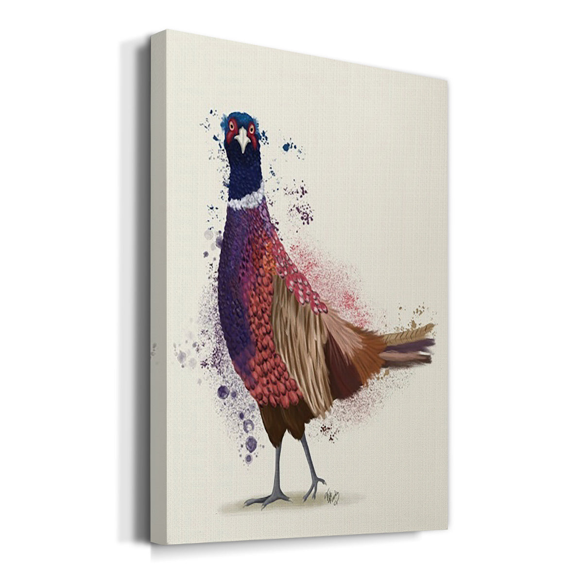 Pheasant Splash 6 Premium Gallery Wrapped Canvas - Ready to Hang