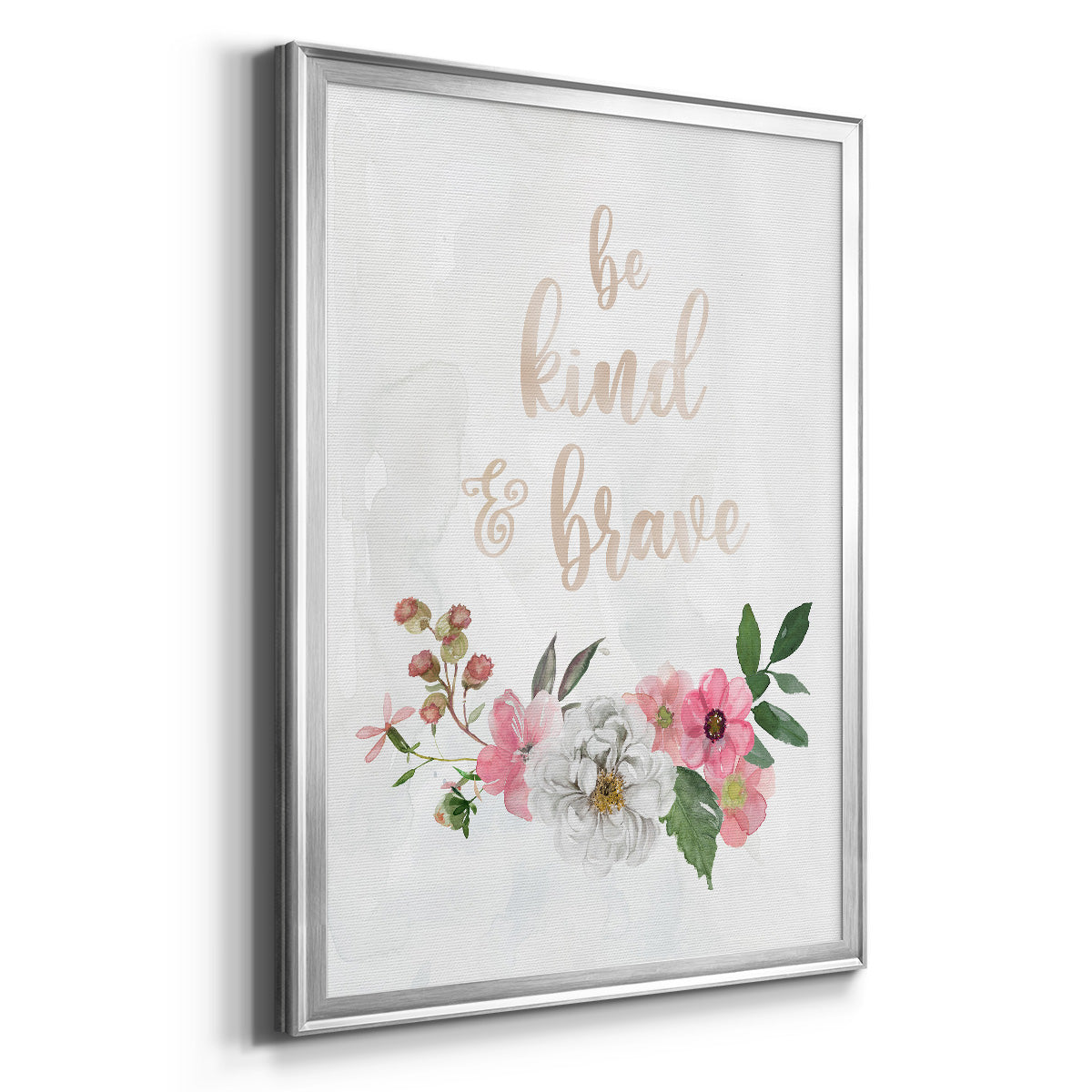 Be Kind and Brave - Modern Framed Canvas Print