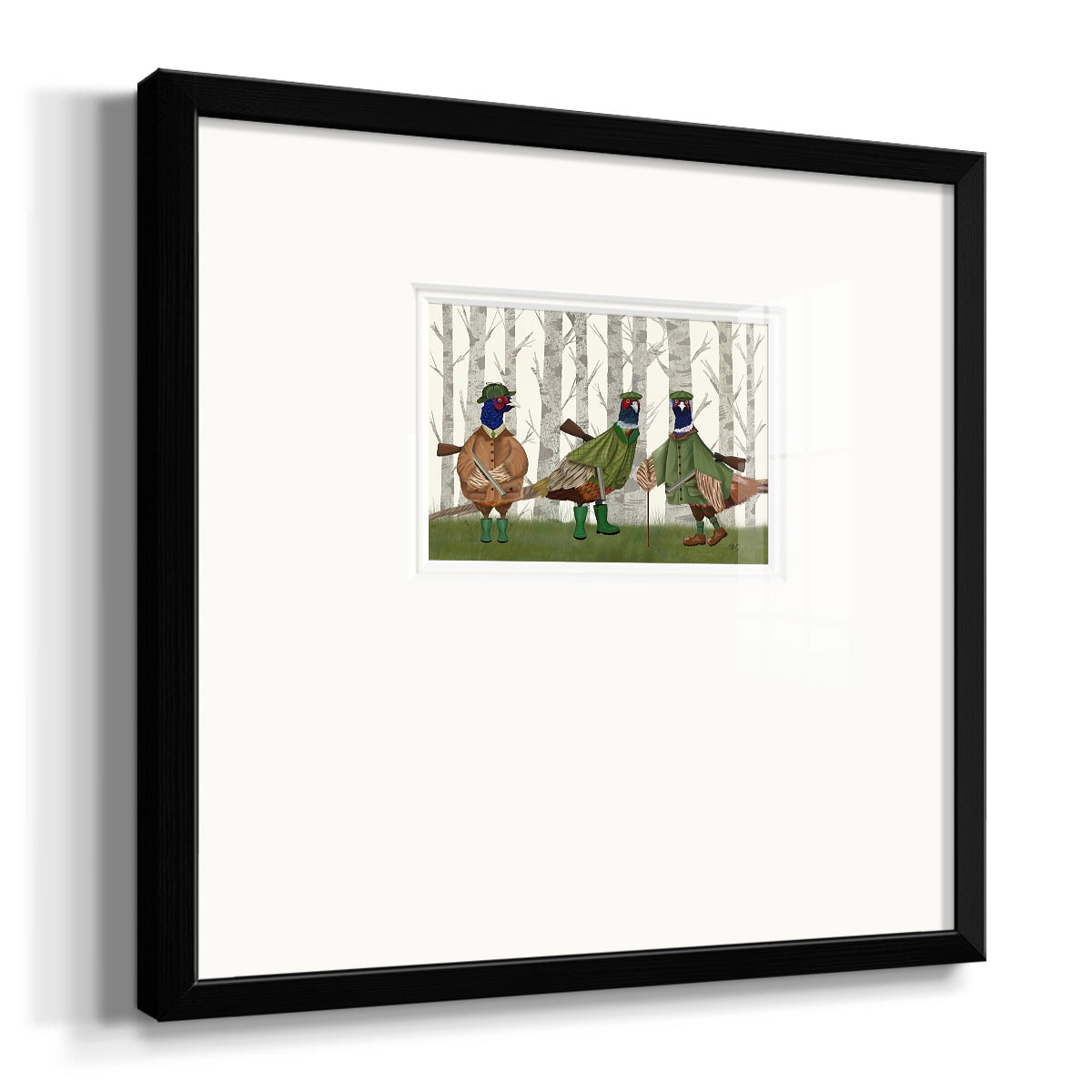 Pheasant Shooting Party Group 2 Premium Framed Print Double Matboard