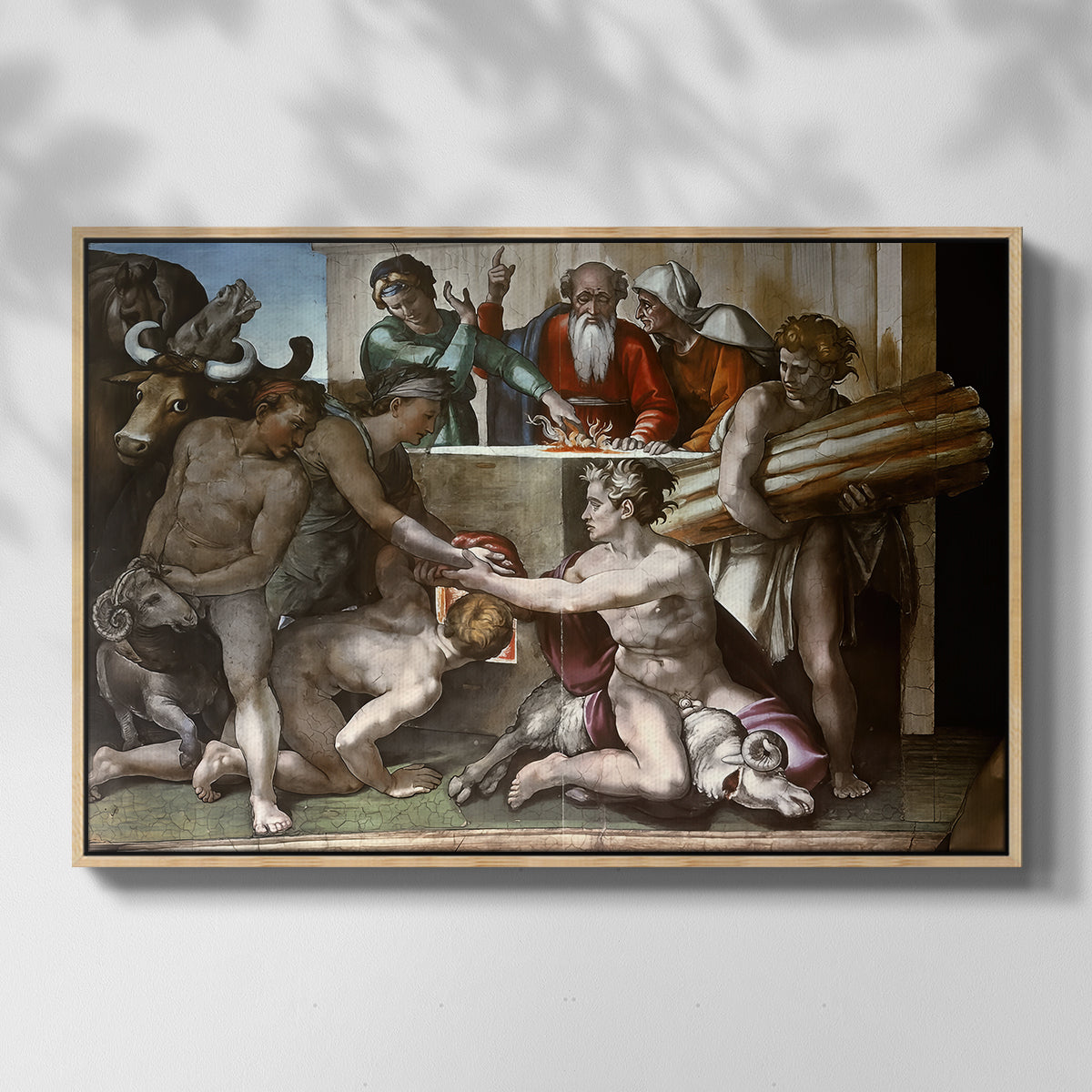 The Sacrifice of Noah (Sistine Chapel), 1509 - Floater Framed Canvas Print