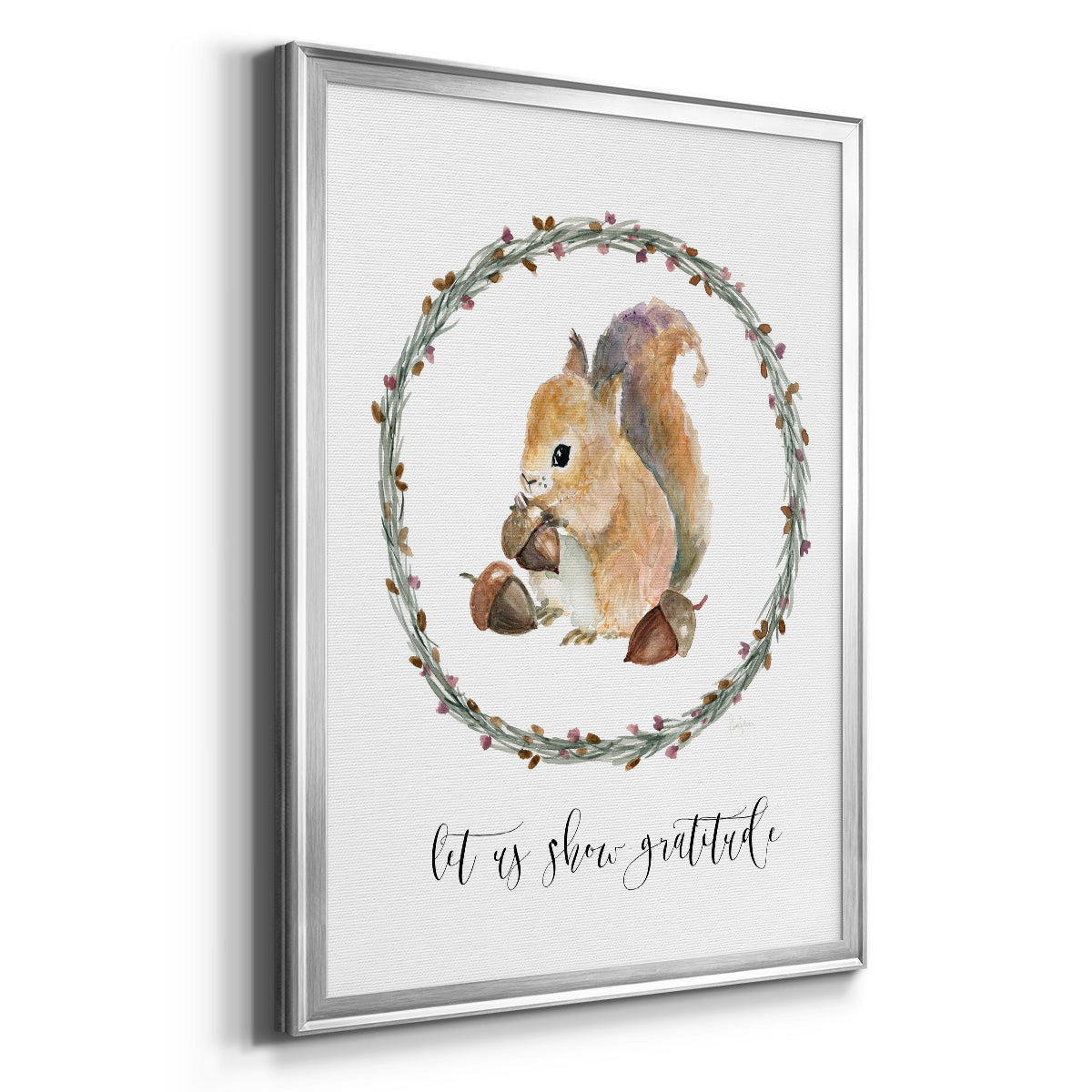 Harvest Home Squirrel - Modern Framed Canvas Print