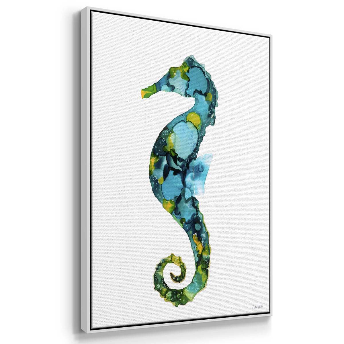 Seahorse - Framed Premium Gallery Wrapped Canvas L Frame - Ready to Hang