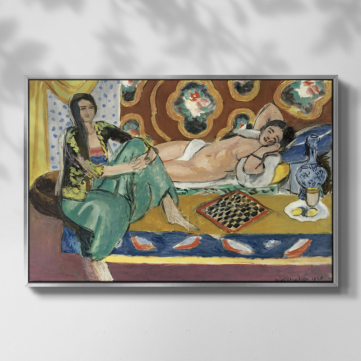 Odalisques Playing Checkers (Odalisques jouant aux dames), 1928 - Floater Framed Canvas Print