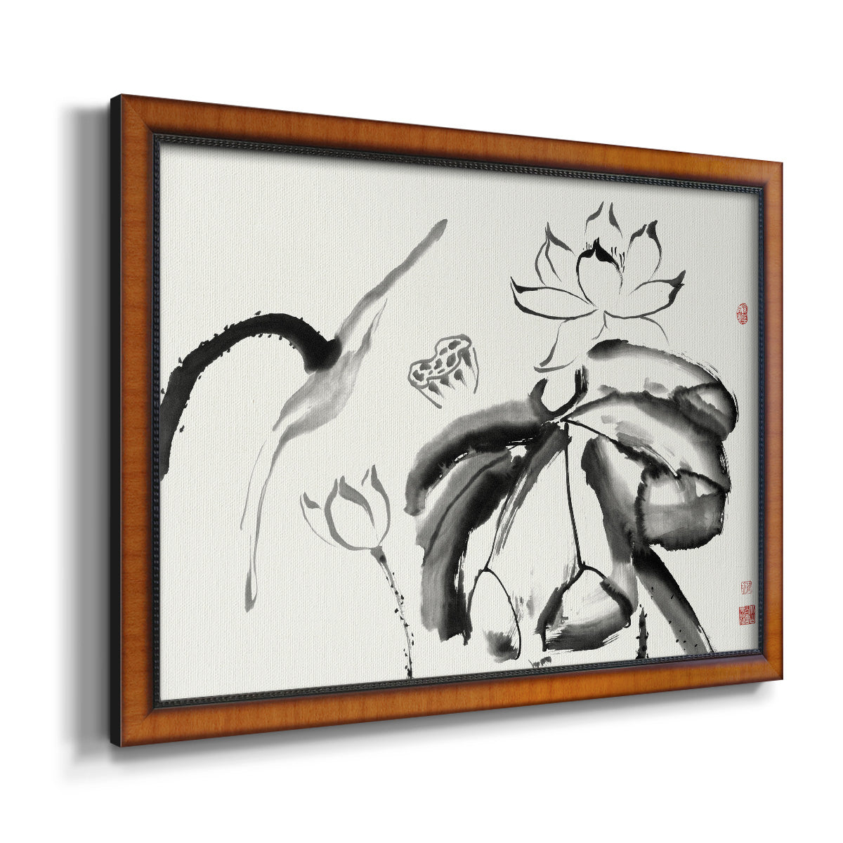 Lotus Study III Premium Framed Canvas- Ready to Hang