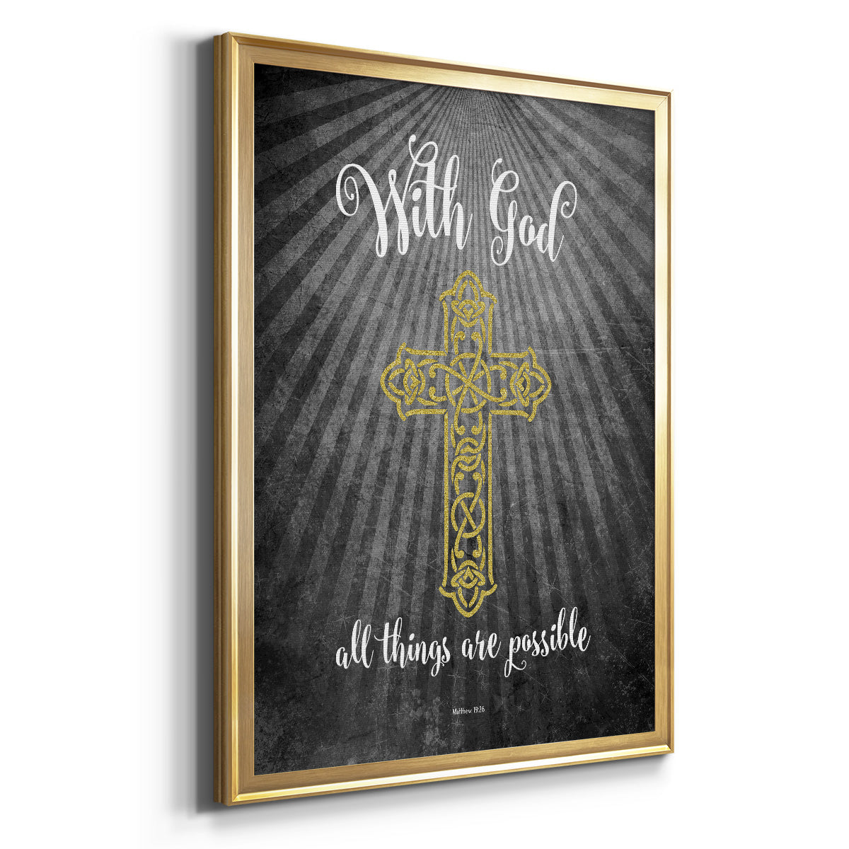 With God Gold - Modern Framed Canvas Print