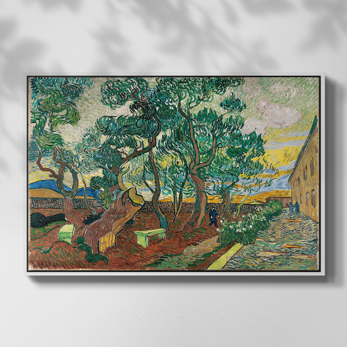 The Garden of Saint-Paul Hospital, 1889 - Floater Framed Canvas Print