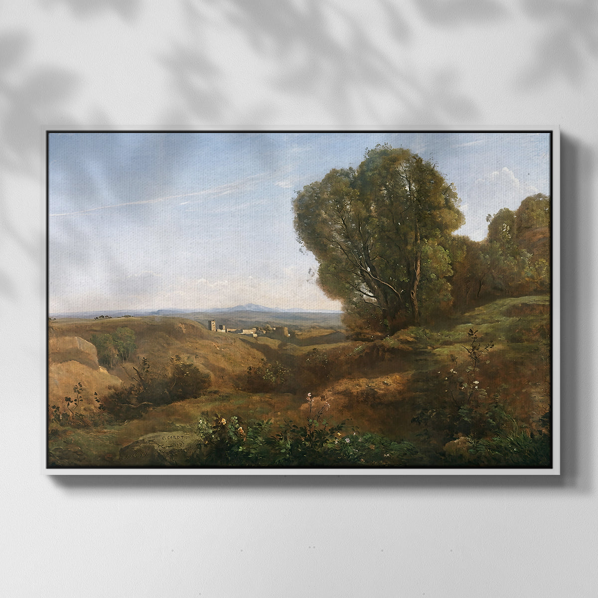 Souvenir of Roquemaure in the Gard, c. 1853 - Floater Framed Canvas Print