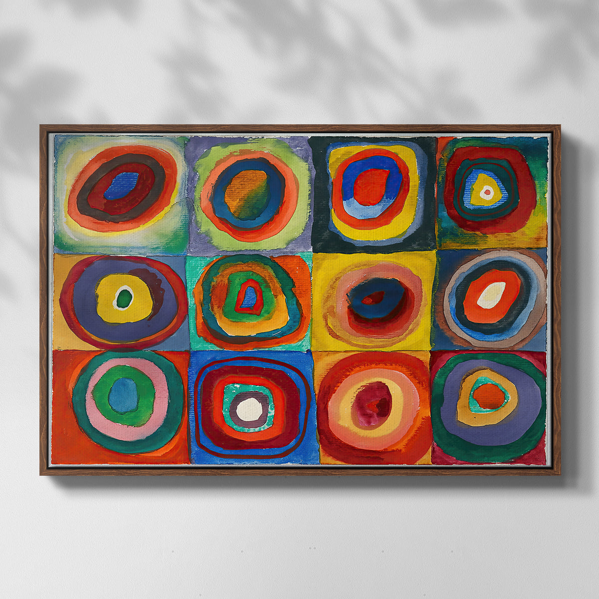 Color Study: Squares with Concentric Circles, 1913 - Floater Framed Canvas Print