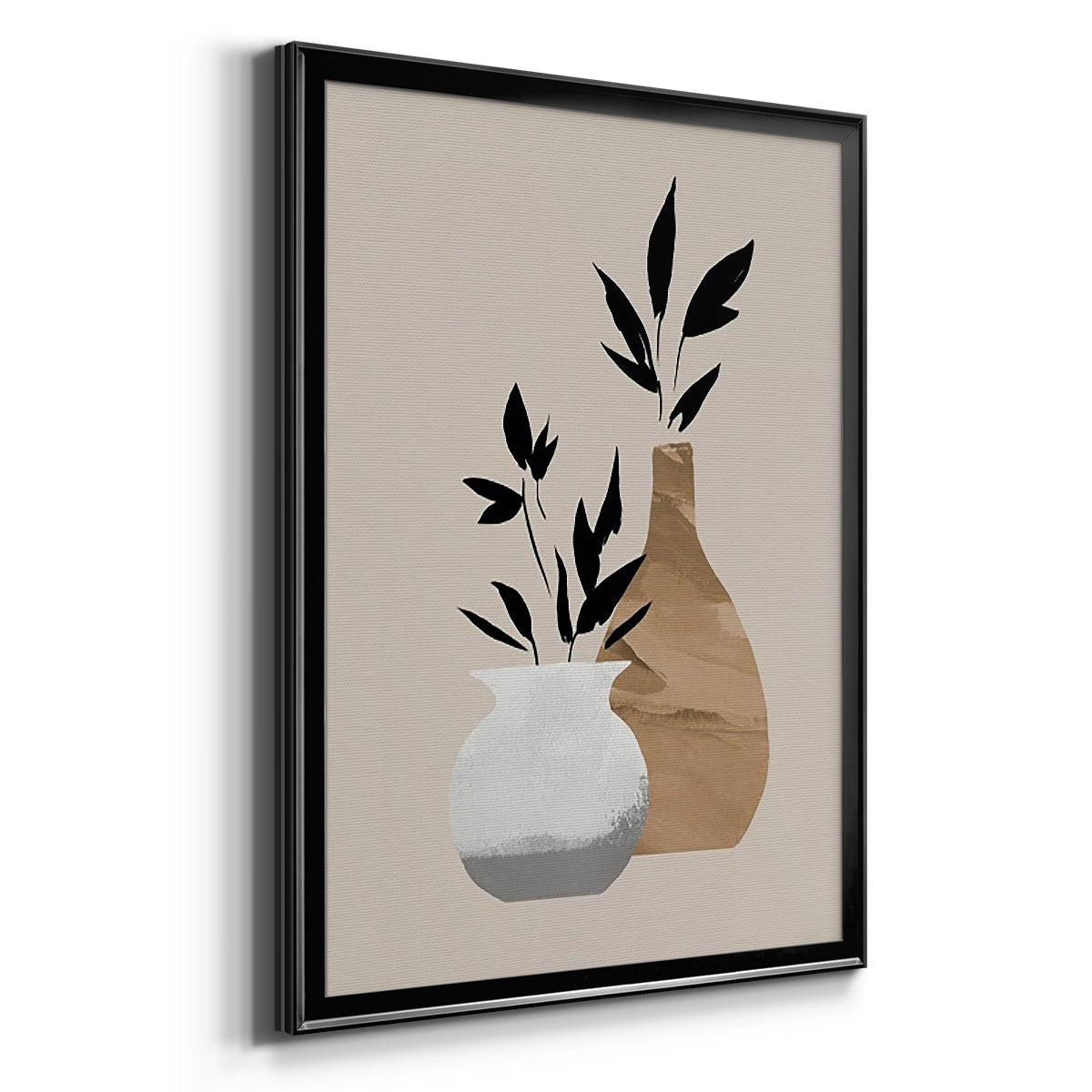 Simple Bud Vases I - Modern Framed Canvas Print