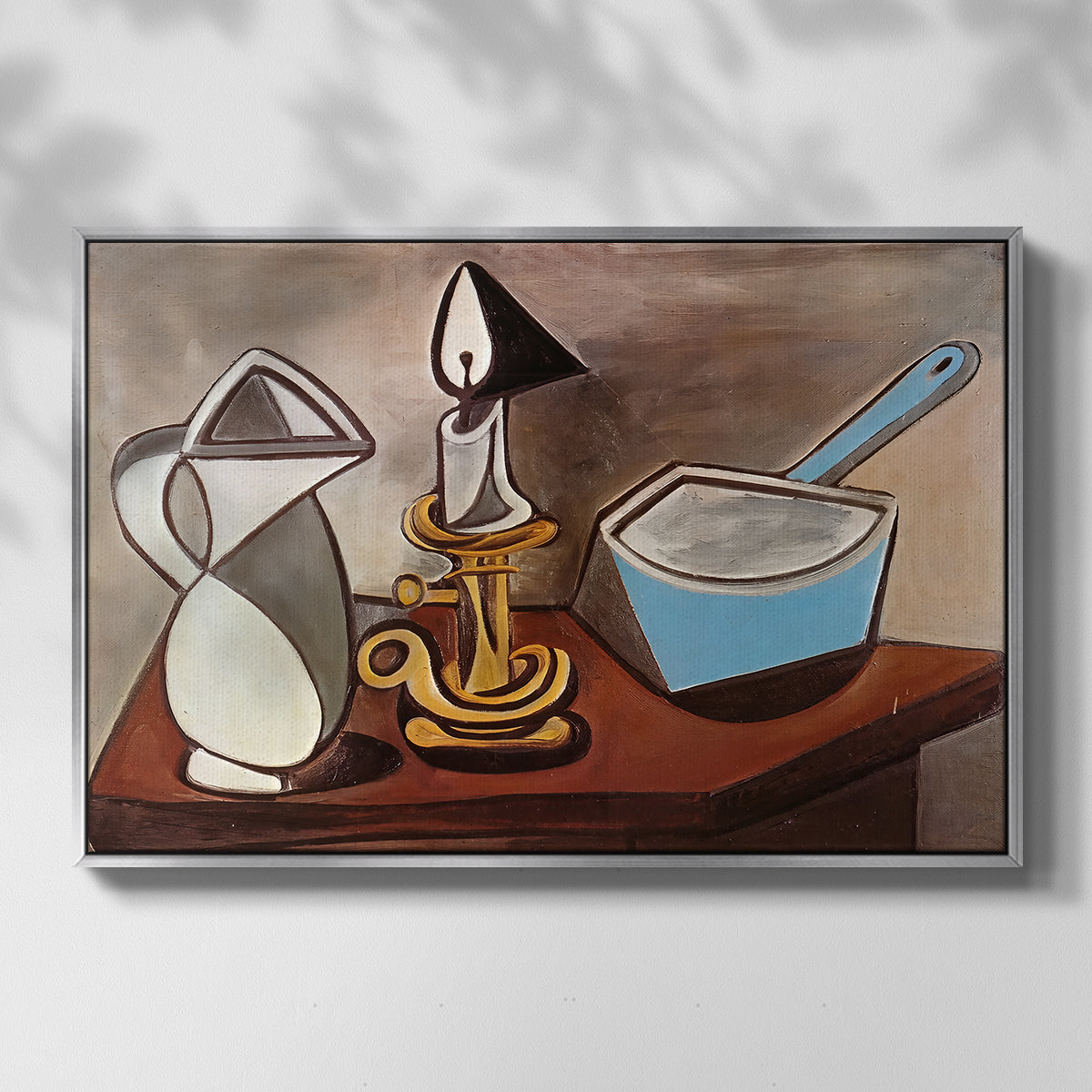 Jug, Candle, and Enamel Pan, 1950 - Floater Framed Canvas Print