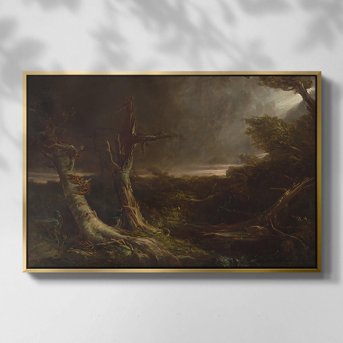 Tornado in an American Forest, 1835 - Floater Framed Canvas Print