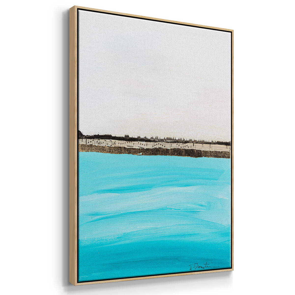 Harmony in Turquiose - Framed Premium Gallery Wrapped Canvas L Frame - Ready to Hang