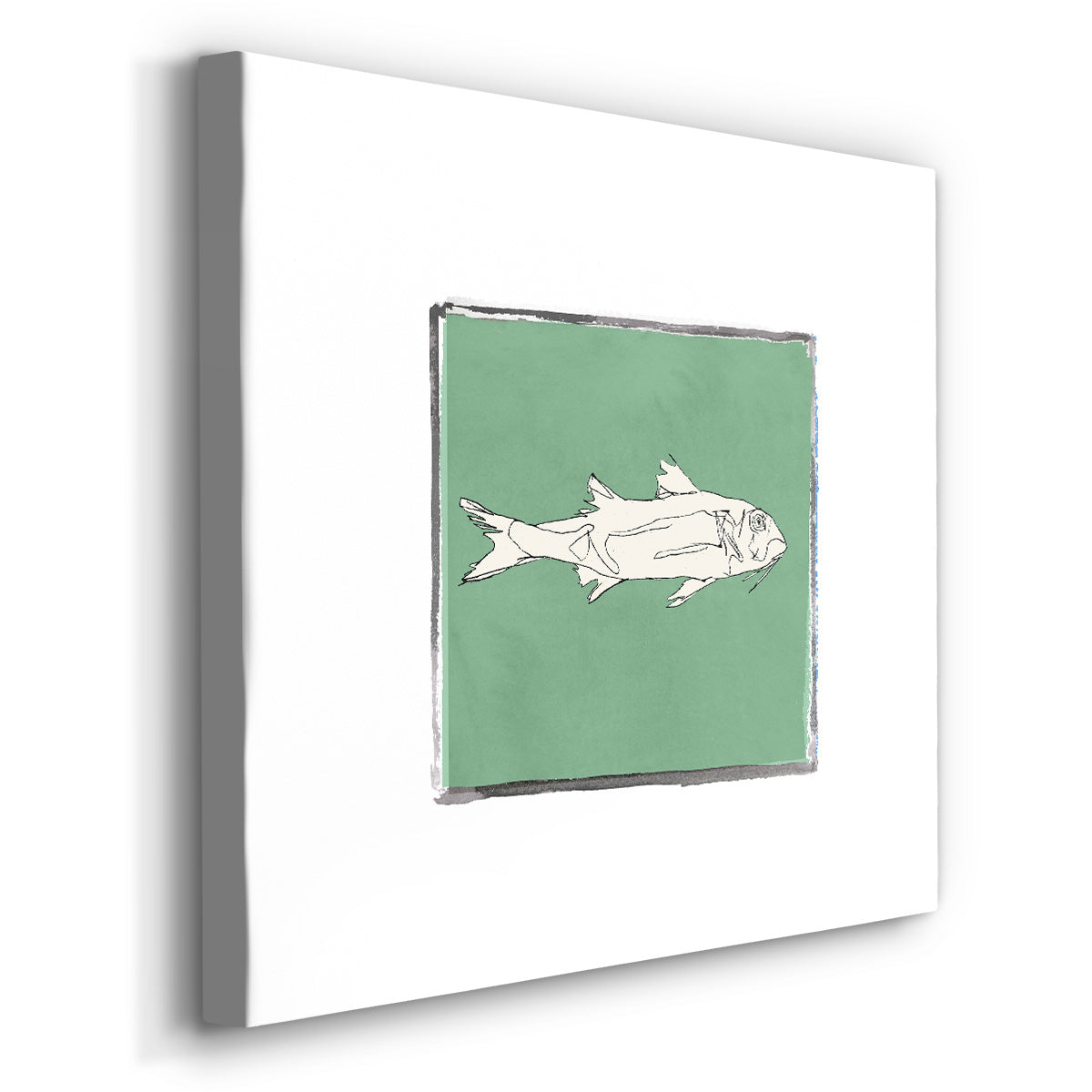 Block Print Fish VII-Premium Gallery Wrapped Canvas - Ready to Hang