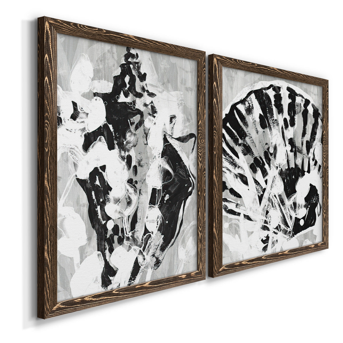 Ocean Inkblot I - Premium Framed Canvas 2 Piece Set - Ready to Hang