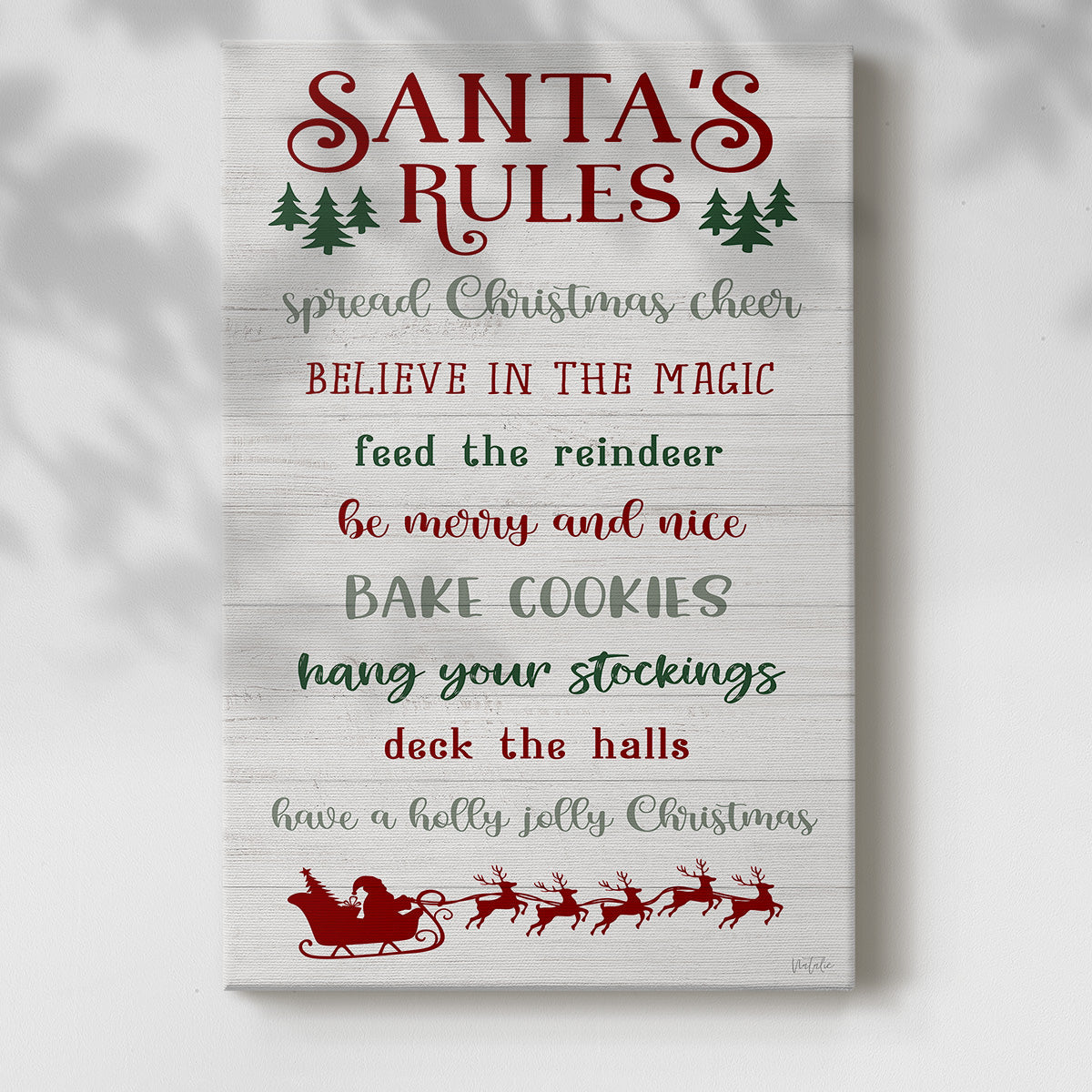 Santa's Rules - Gallery Wrapped Canvas