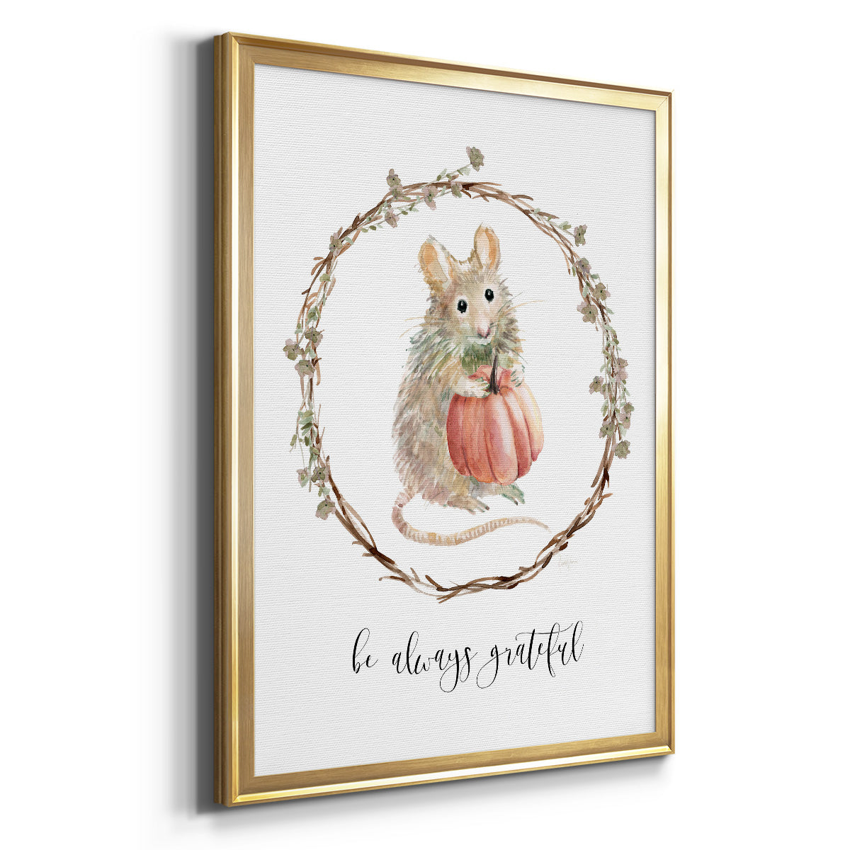 Harvest Home Mouse - Modern Framed Canvas Print