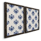 Indigo Bloom Pattern I - Premium Framed Canvas 2 Piece Set - Ready to Hang