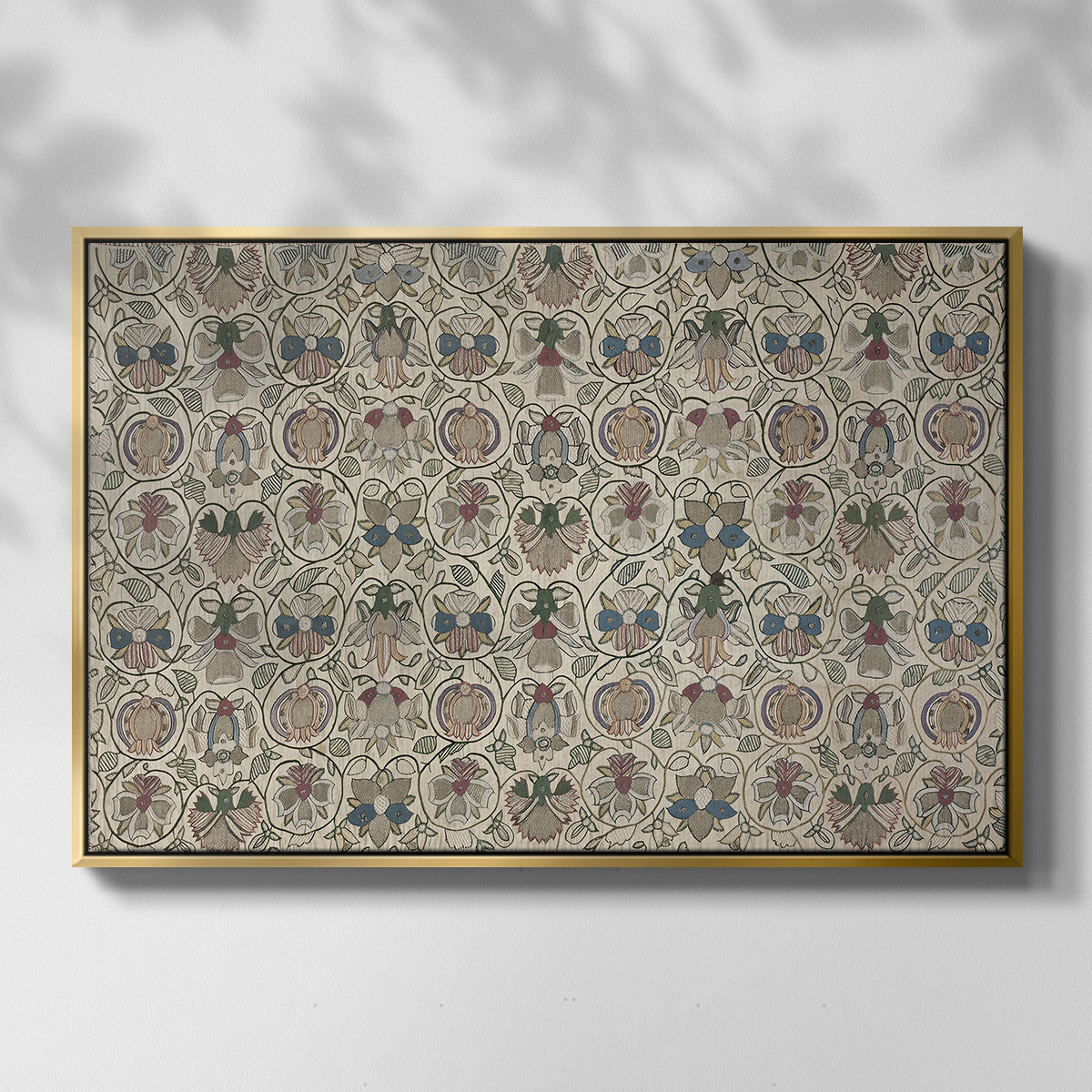 Long Cushion Cover (Printed Textile), c. 1600 - Floater Framed Canvas Print