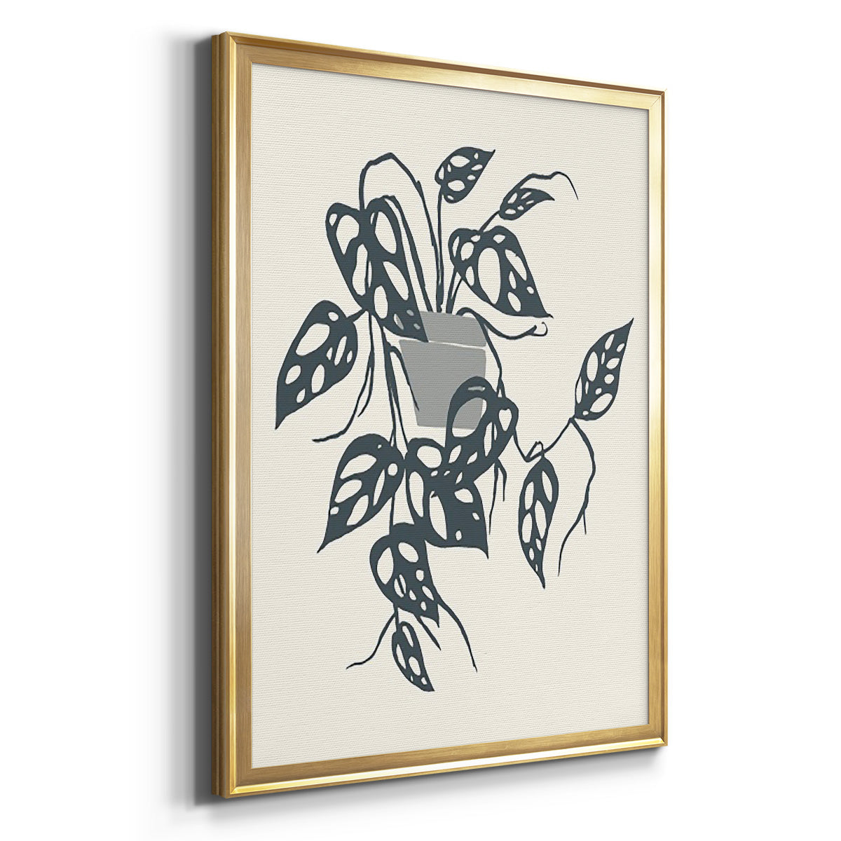 Growing Leaves VI - Modern Framed Canvas Print