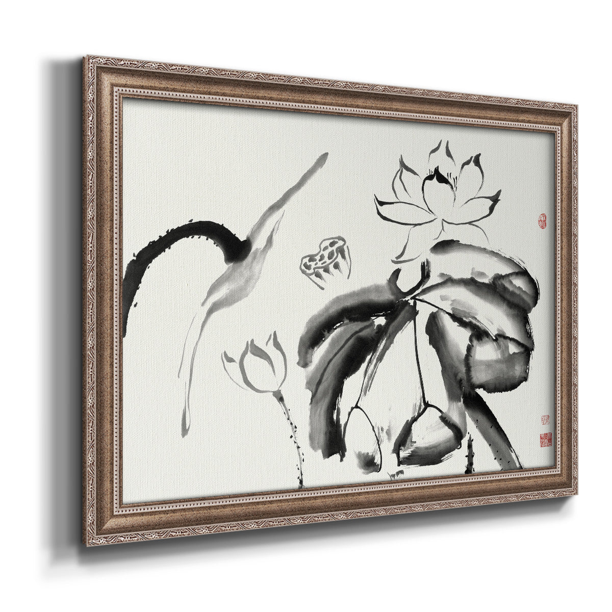 Lotus Study III Premium Framed Canvas- Ready to Hang