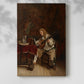 Canvas art print of a figure performing music with detailed clothing and setting with a soft shadow on a white background.