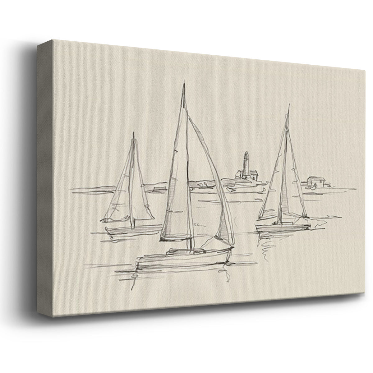 Coastal Contour Sketch II - Canvas Art Print