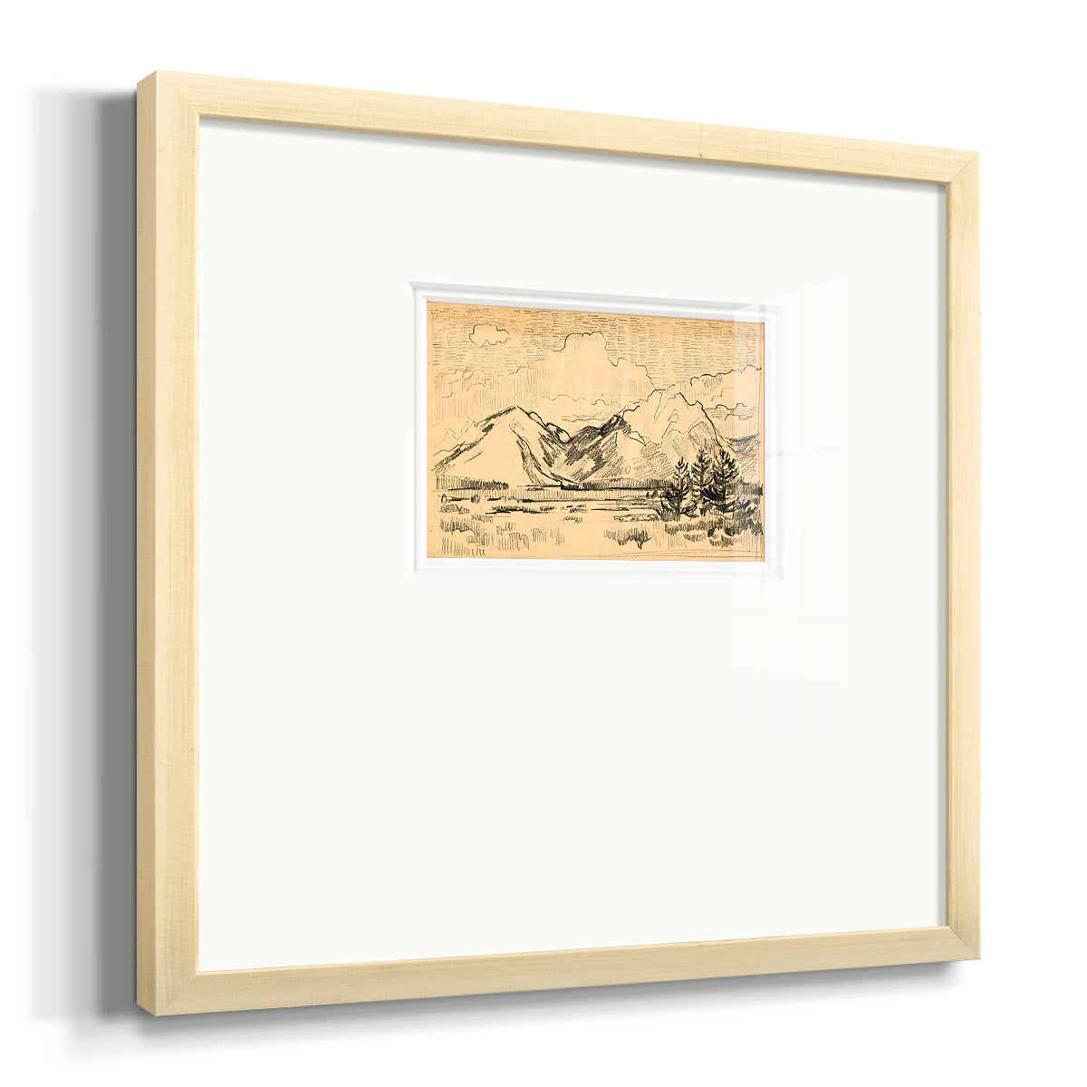 Hatched Horizon II Premium Framed Print Double Matboard