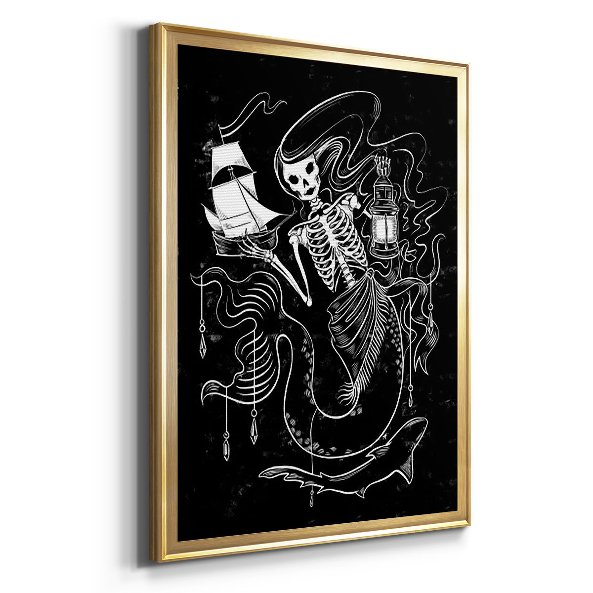 Pirate Mermaids I - Modern Framed Canvas Print