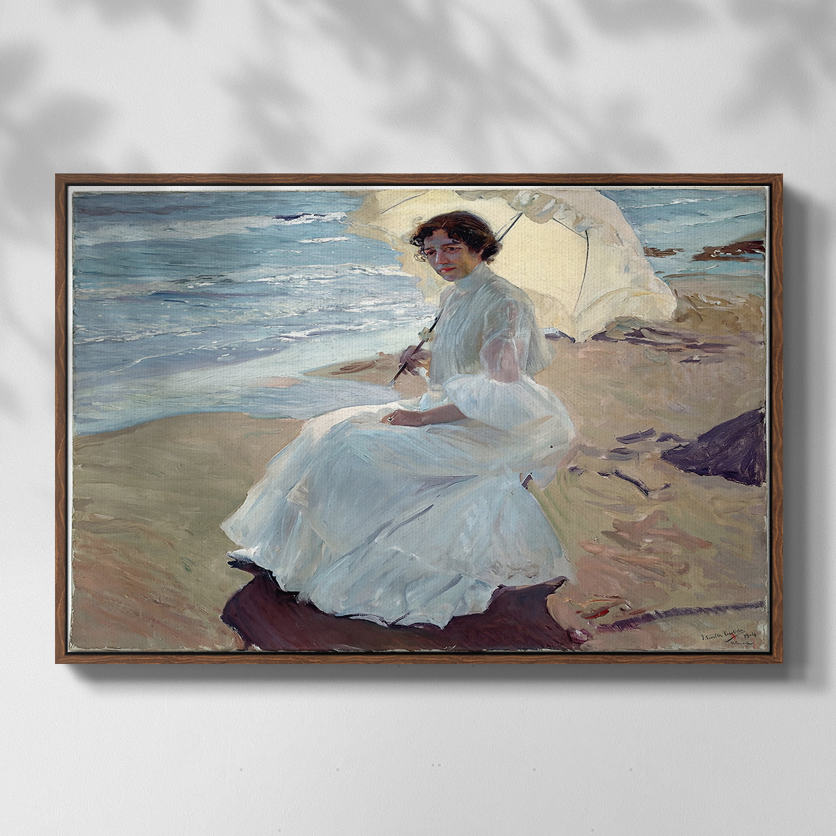 Clotilde on the Beach, 1904 - Floater Framed Canvas Print