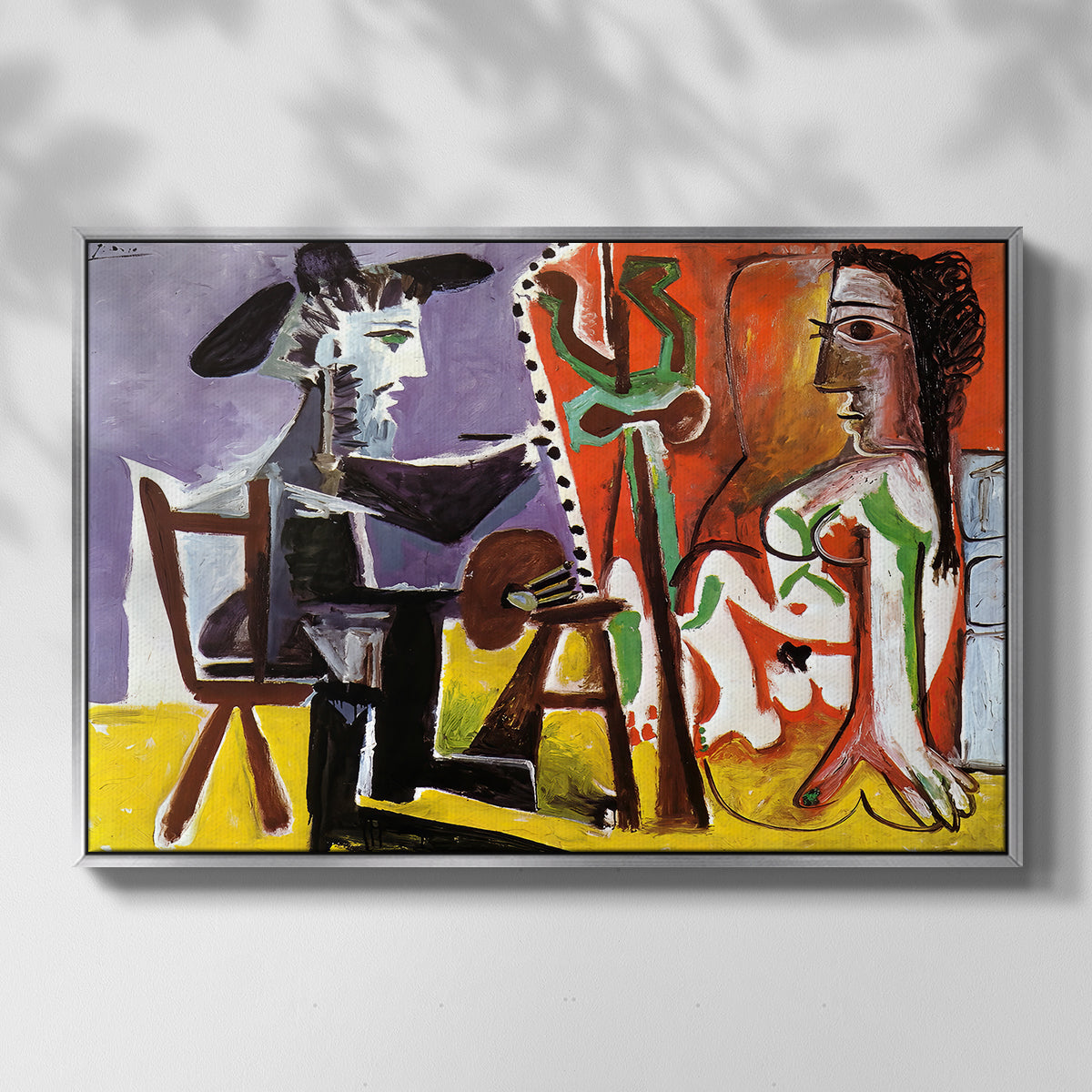 The Painter and His Model, 1963 - Floater Framed Canvas Print