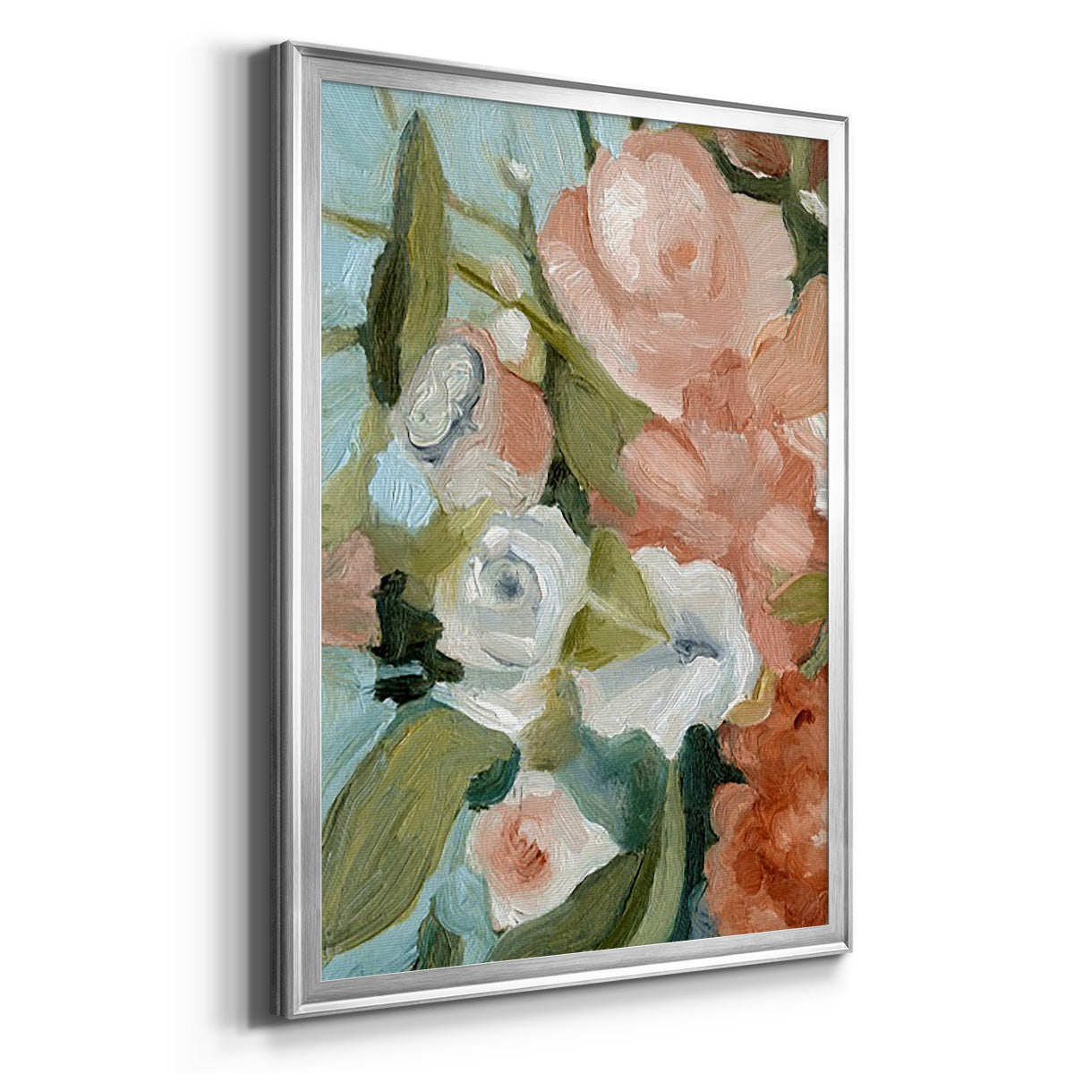 Bouquet Scatter II - Modern Framed Canvas Print