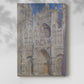 Canvas art print of an architectural study with textured brushwork and light effects with a soft shadow on a white background.