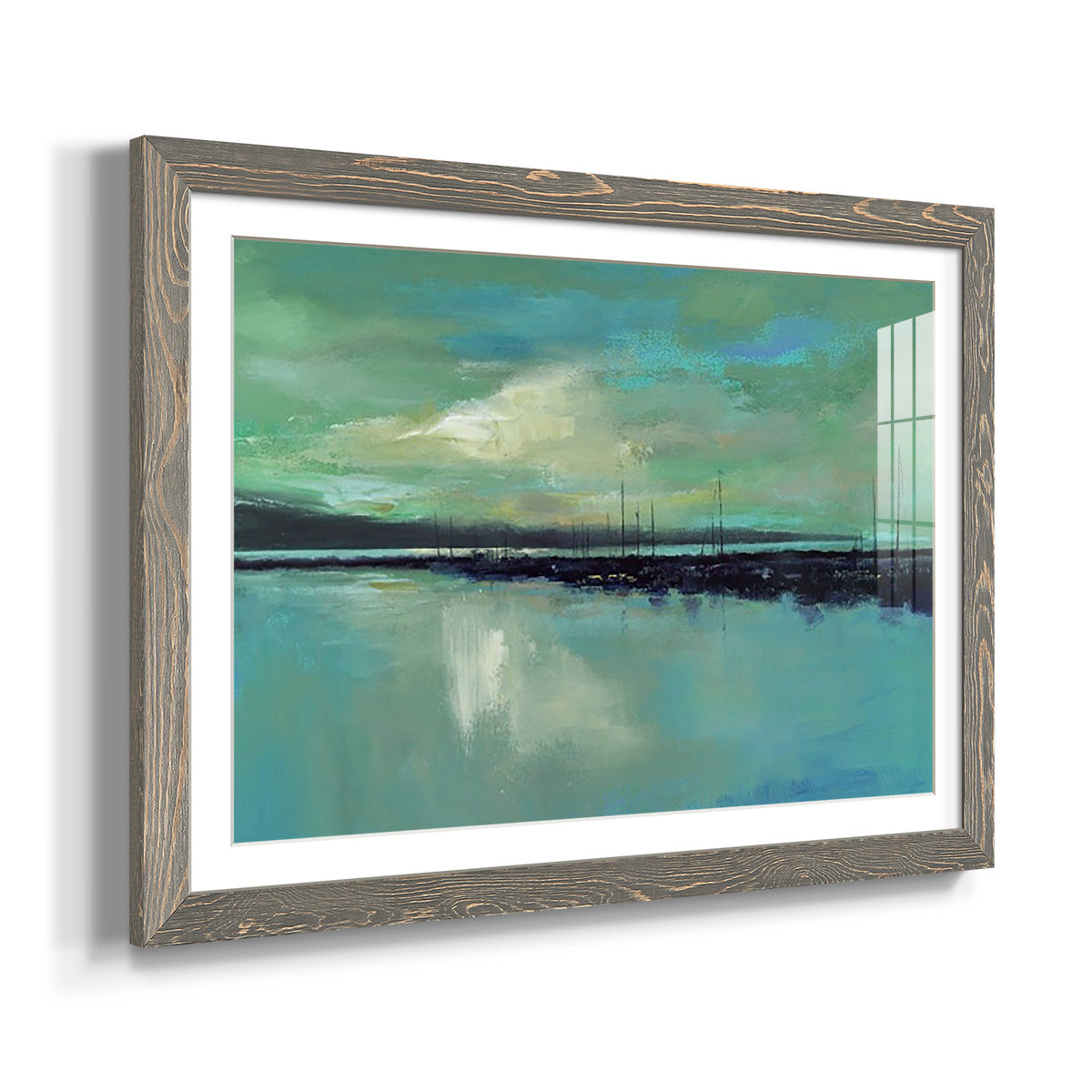 Harbor Light - Barnwood Framed Art Print