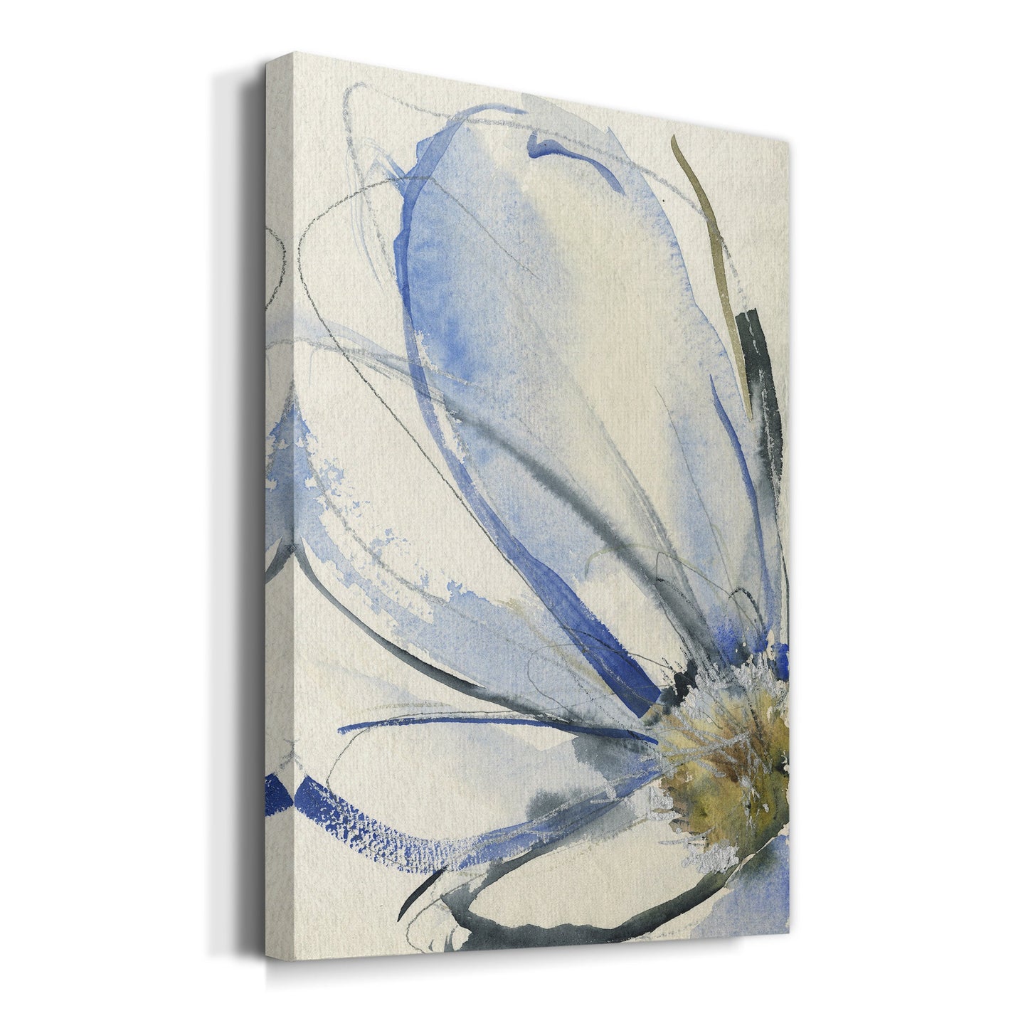 Cobalt & Paynes Petals I Premium Gallery Wrapped Canvas - Ready to Hang