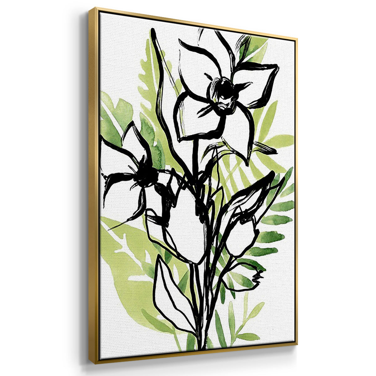 Tropical Sketchbook I - Framed Premium Gallery Wrapped Canvas L Frame 3 Piece Set - Ready to Hang