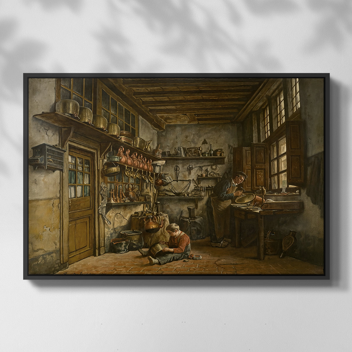 The Tinker, 1861 - Floater Framed Canvas Print