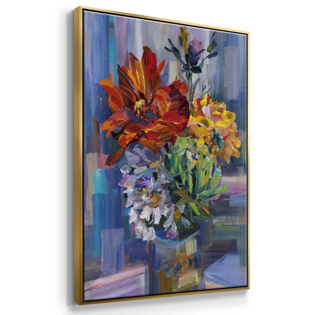 Modern Bouquet - Floater Framed Canvas Print