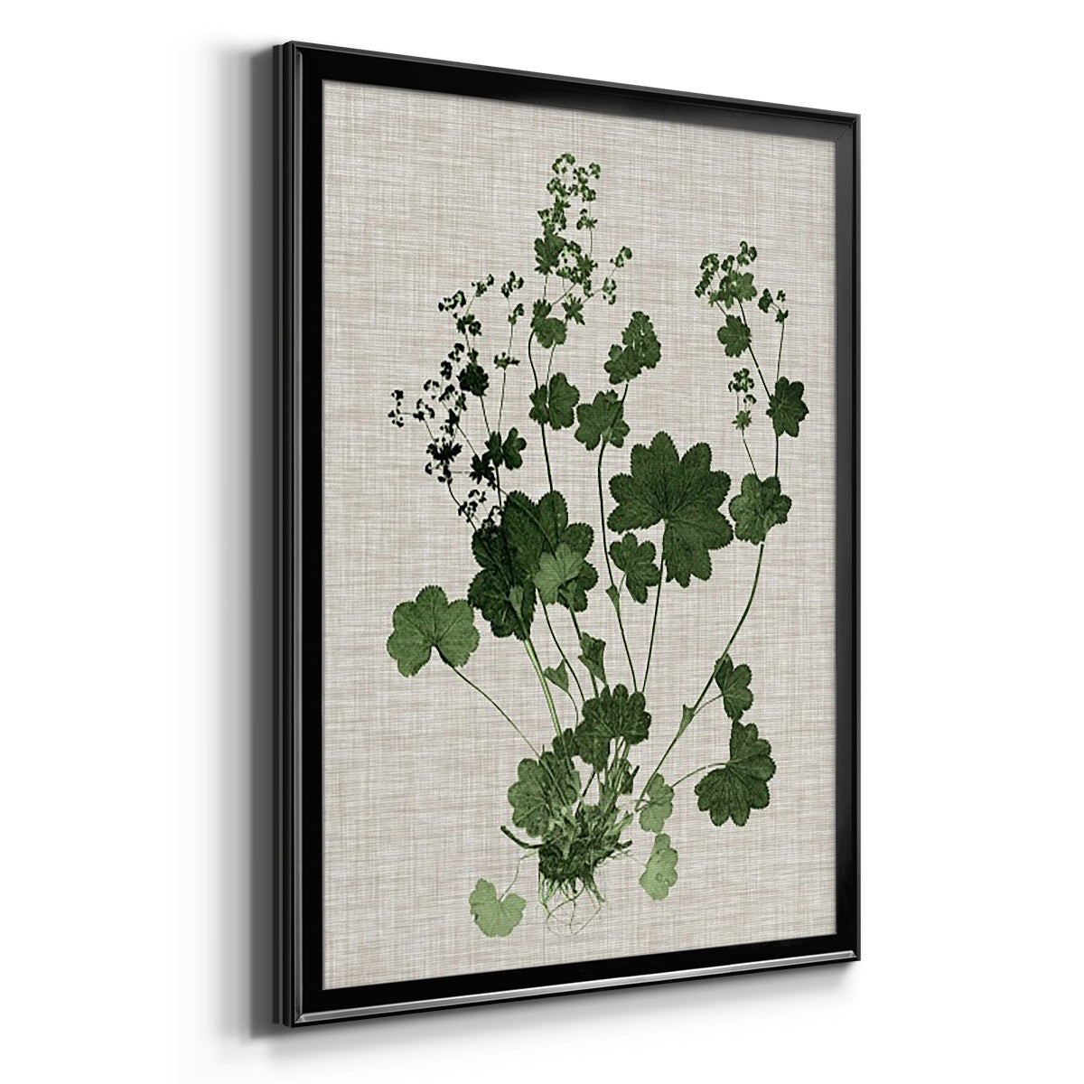 Forest Foliage on Linen III - Modern Framed Canvas Print